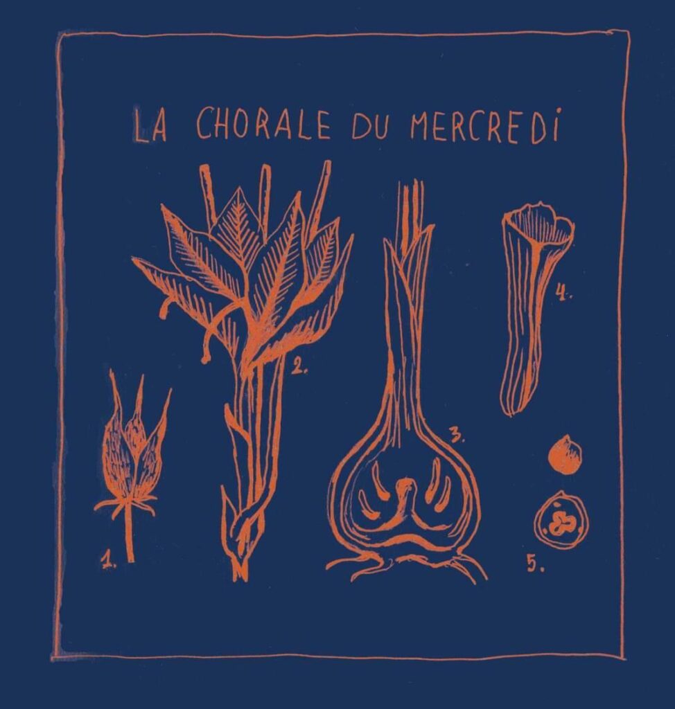 Affiche de La Chorale du Mercredi, événement musical gratuit à l’OCNI, bar-restaurant et lieu culturel à Bordeaux Saint-Augustin.