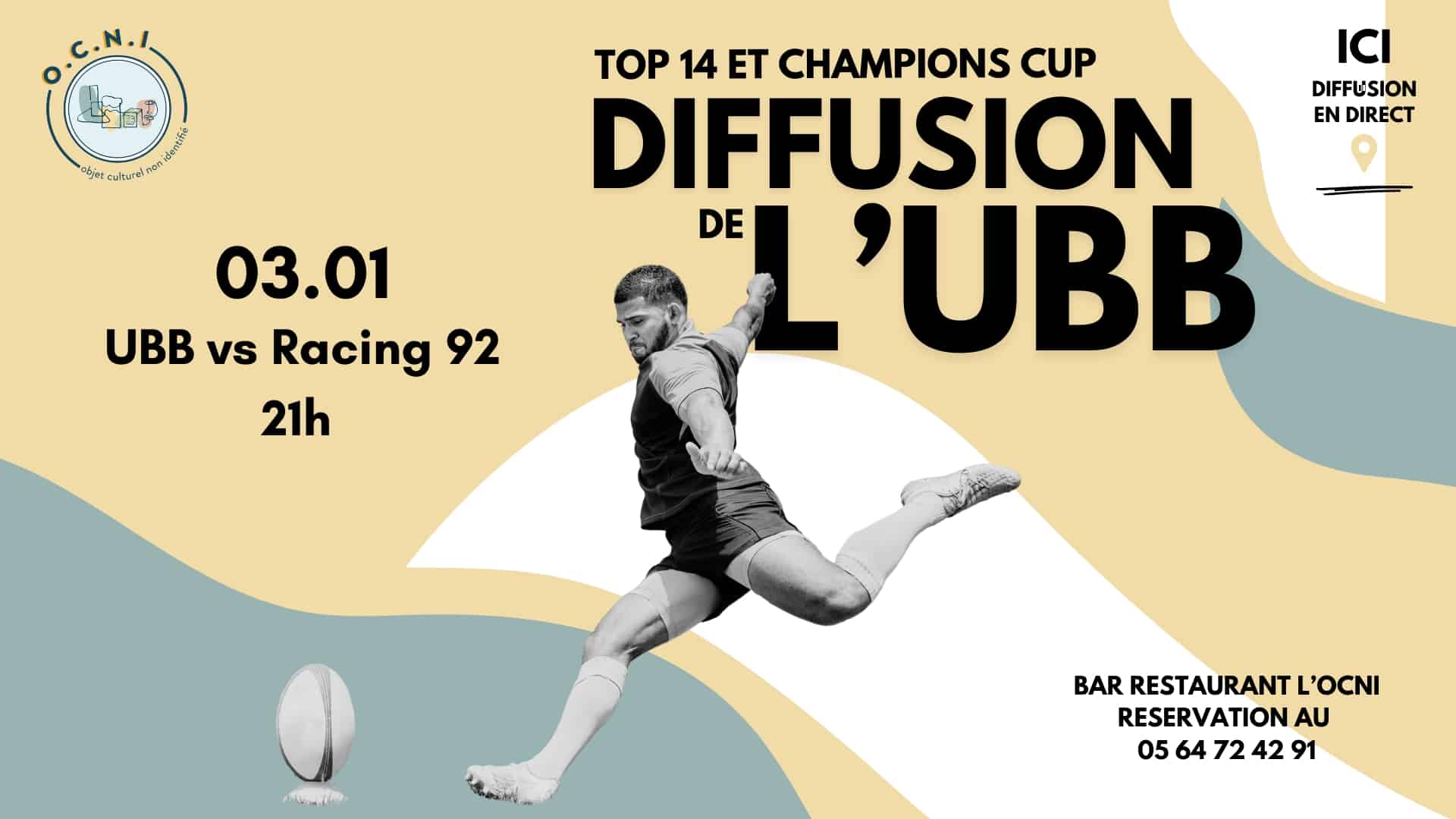 Diffusion en direct : UBB vs Racing 92 – 3 janvier 2026 à 21h