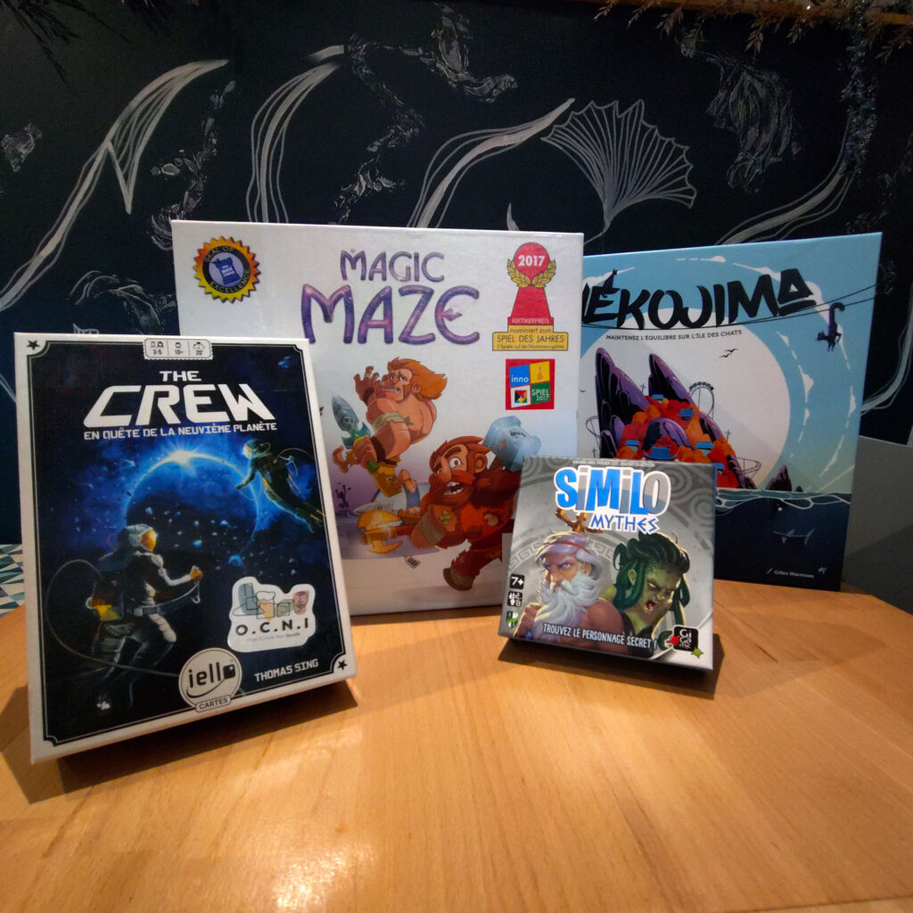 Jeux coopératifs et jeux de réflexion proposés dans la ludothèque de L’OCNI.